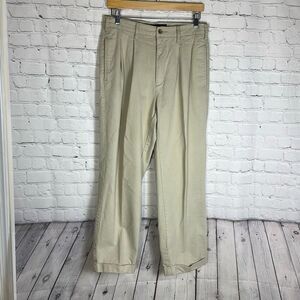 Britches Great Outdoors Mens Pleated Front Chino Khaki Pants size W33 L30